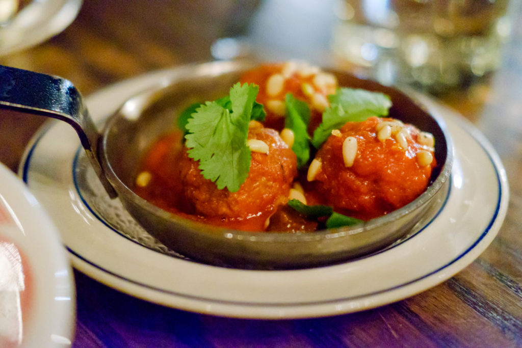 meatballs in a boston restaurant steel & rye