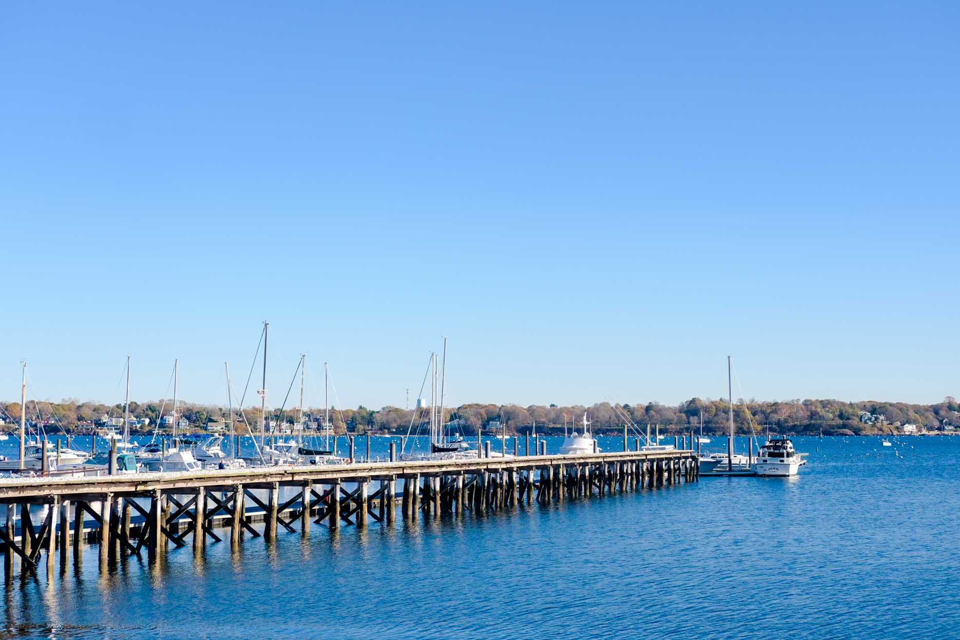 Waterfront view at the House of the Seven Gables in Salem, MA on a cold fall afternoon while photographing an elopement.