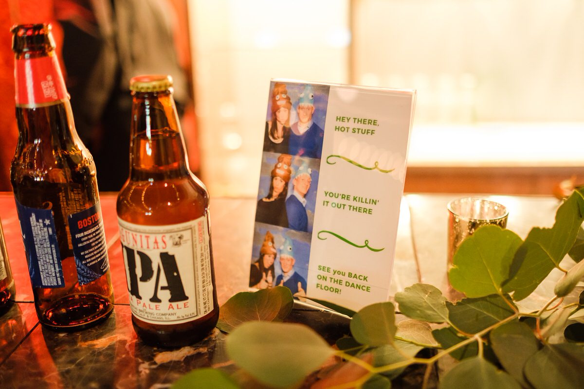 Wedding bar sign and beers