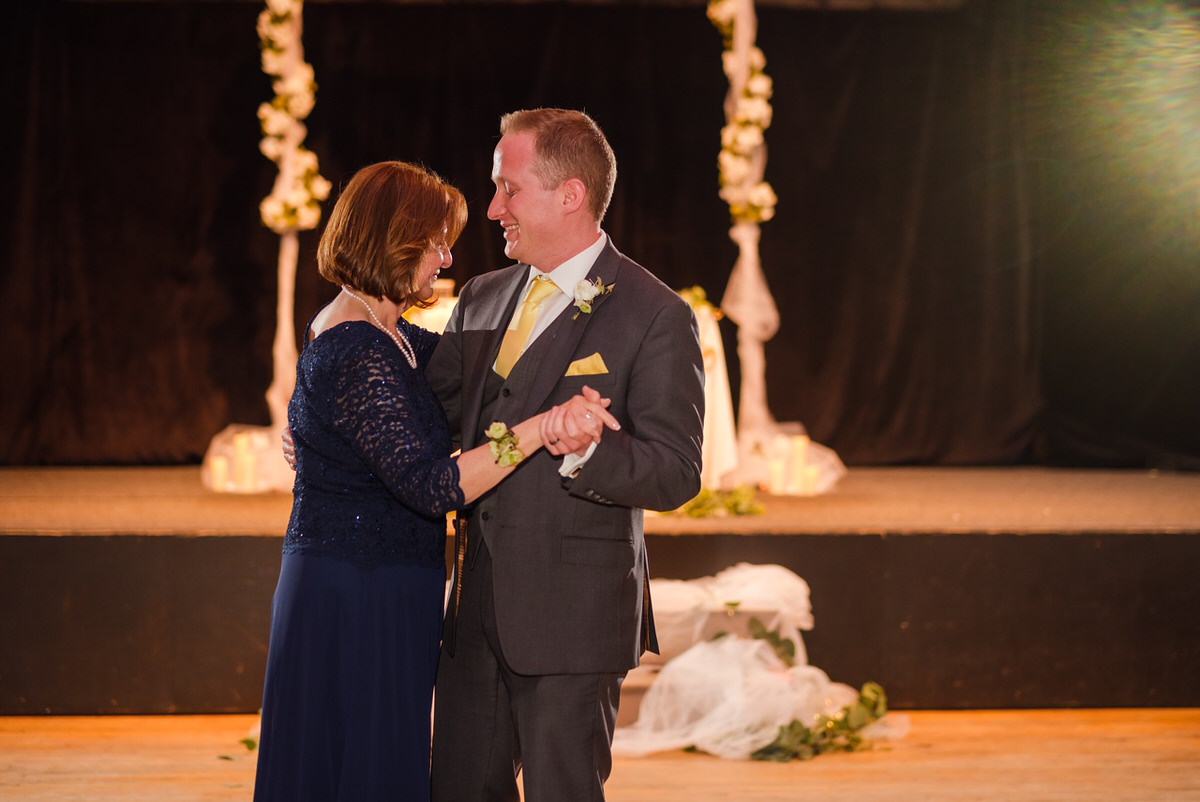 Groom dances with his mom at the Somerville Armory